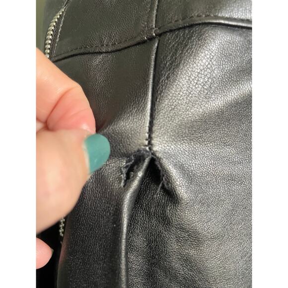 Free People Faux Leather Pleated High Waist Black Lined Skirt. Size Med. - Picture 6 of 9